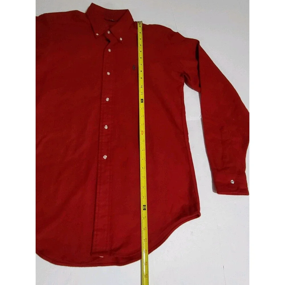 (#4) Polo By Ralph Lauren Long Sleeve Button Down Size Youth 18 Red